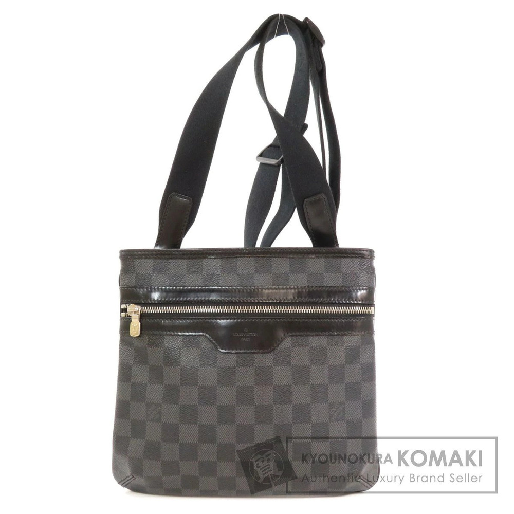 Louis Vuitton Thomas Damier Canvas Shoulder Bag Black Gray